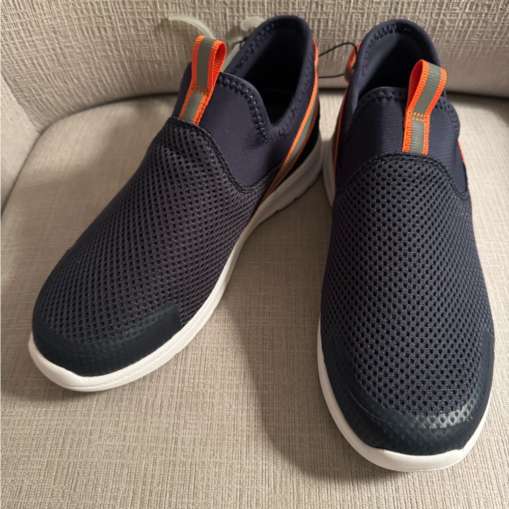 New! All in Motion Toddler Fin Slip-On Performance Fashion Sneakers Blue/Orange